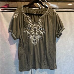 Sonoma Green Embellished Relaxed Blouse